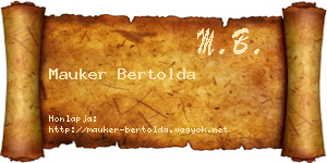 Mauker Bertolda névjegykártya